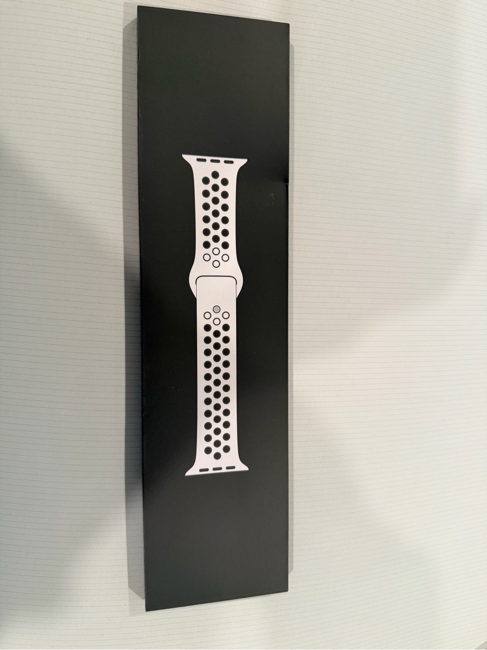 Sport Silicone Perforated Watch Band - White/Black